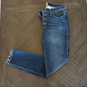Jcrew Jeans, dark wash, skinny, button front, classic, stretch, fall, size 27